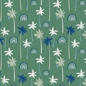 Aloha summer palm trees and rainbows sweet tropical beach boho navy blue green mint boys neutral SMALL 