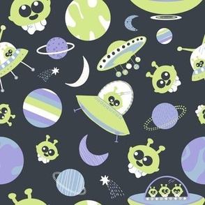 Cute Aliens In Outer Space