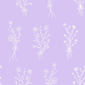 Small white flowers with lilac background (jumbo version)