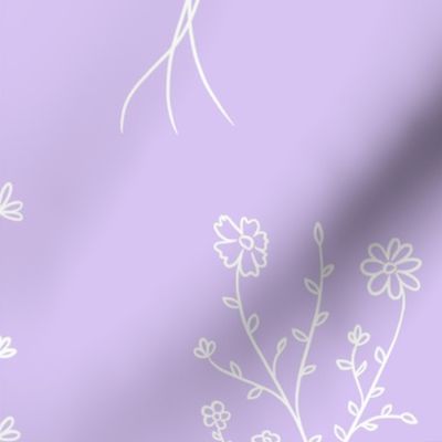 White small flowers with lilac background (medium size version)