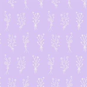 White small flowers with lilac background (small size version)