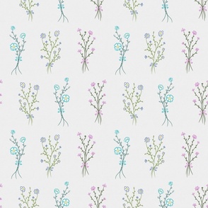 Small colorful flowers with white background (small size version)