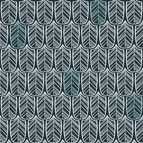 Feather Tile | Modern Textured Print in Navy