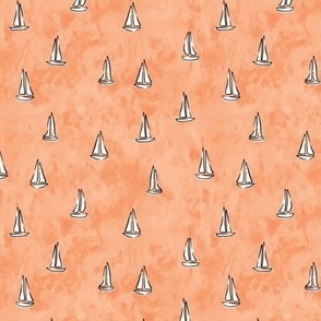 sailboats - watercolor peach - LAD22