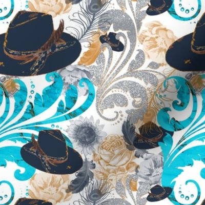 cowgirl hat vintage pattern