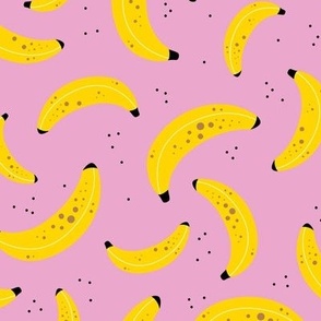 Fruit punch banana smoothie retro summer design yellow on pink girls