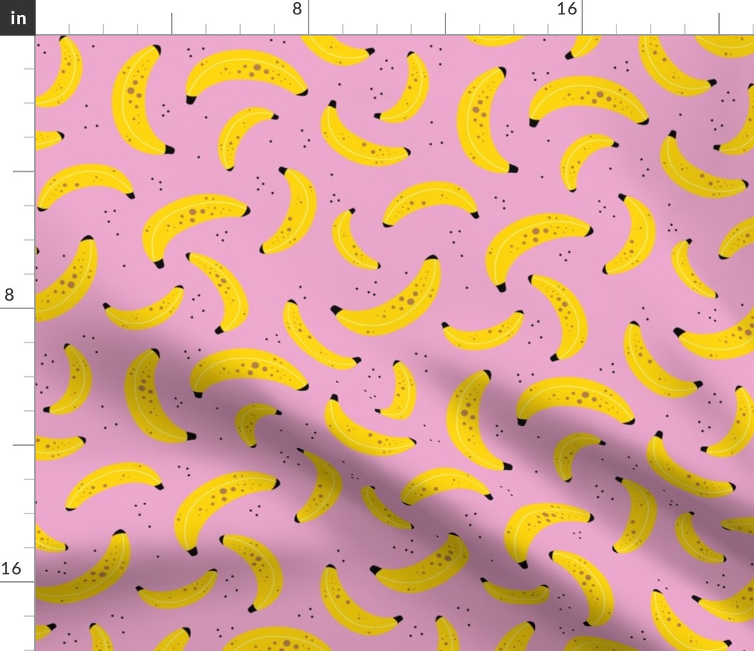 Fruit punch banana smoothie retro summer design yellow on pink girls