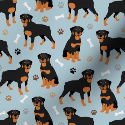 Rottweiler Paws and Bones Blue