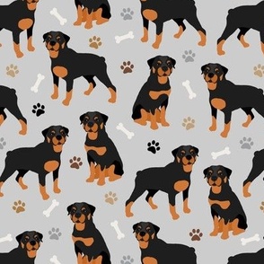 Rottweiler Paws and Bones Gray