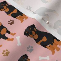 Rottweiler Paws and Bones Pink