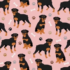 Rottweiler Paws and Bones Pink