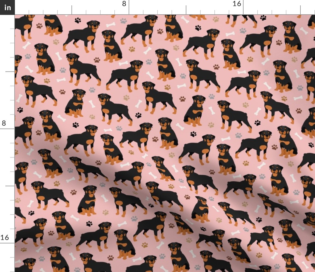 Rottweiler Paws and Bones Pink