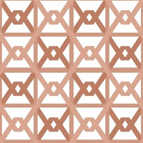 Traditional Geometric Trellis style warm neutrals, brown, tan, and white