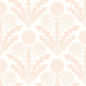 Dandelion Diamond block print blush pink cream XL wallpaper scale by Pippa Shaw