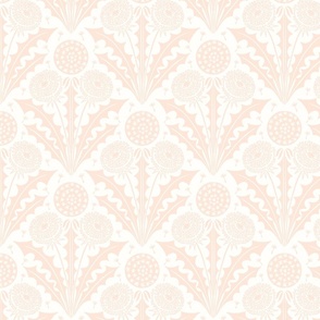 Dandelion Diamond block print blush pink cream large wallpaper scale by Pippa Shaw