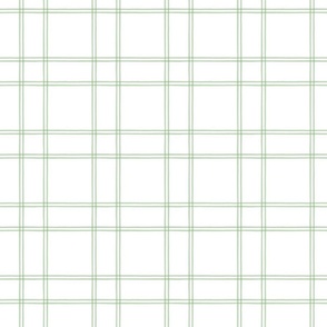 Watercolor double plaid sweet pea green on white copy