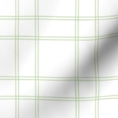 Watercolor double plaid spring Green on white copy