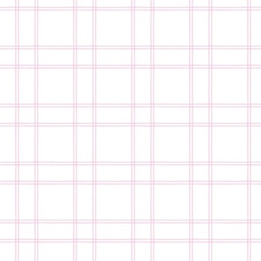 Watercolor double plaid pink on white copy