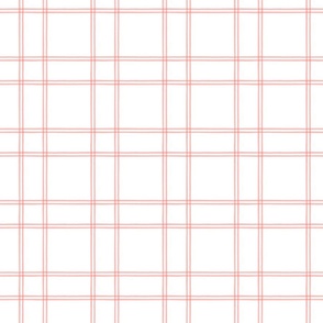 Watercolor double plaid coral on white copy