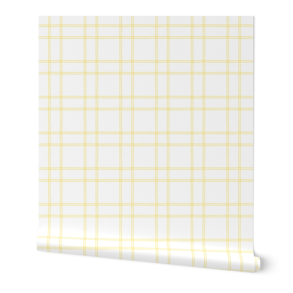 Watercolor double plaid bold yellow on white copy