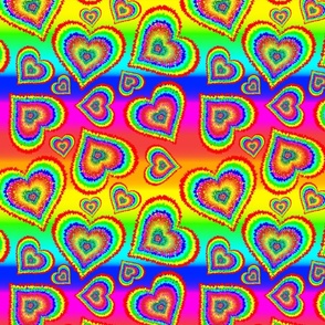 Rainbow Pride Hearts on Rainbow