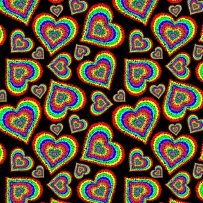 Rainbow pride hearts black