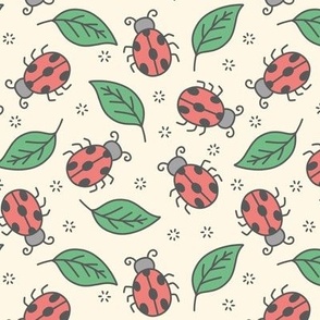 Red Ladybugs & Leaves 