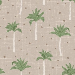 Palms & Stars on Muted Brown