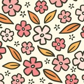 Forget-Me-Nots in Pink & Orange (Large Scale)