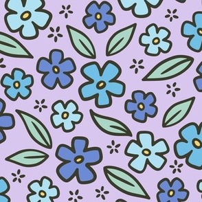 Forget-Me-Nots in Blue & Purple (Large Scale)