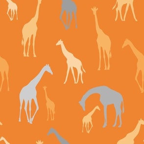giraffe burnt orange orange and grey