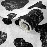 Distressed Cow Print in Black & White (Large Scale)