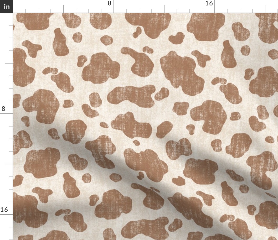 Distressed Cow Print in Browns (Large Scale)