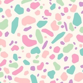 Colorful Terrazzo in Pink & Green (Large Scale)