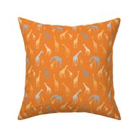 small scale giraffe burnt orange orange and grey