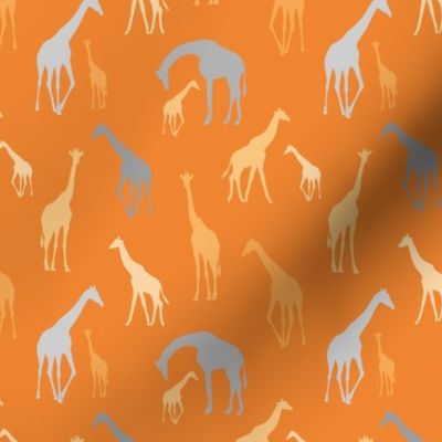 small scale giraffe burnt orange orange and grey