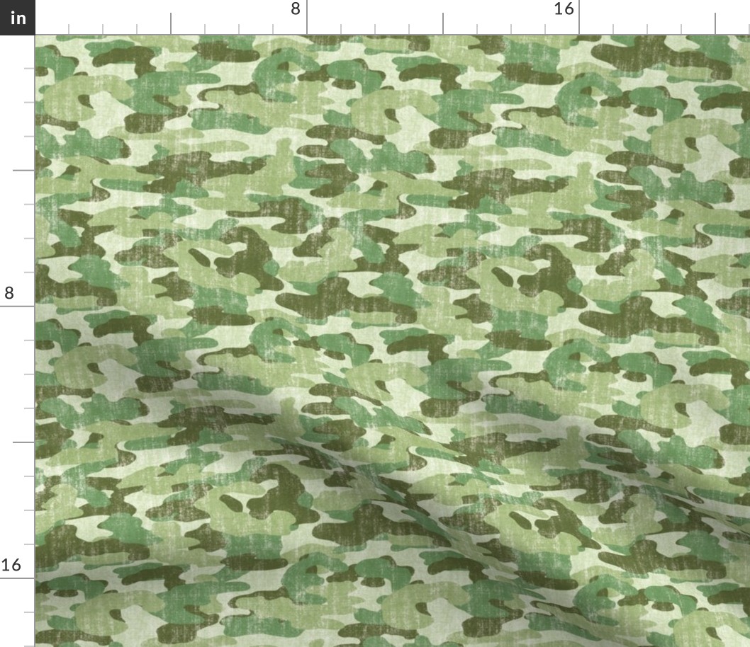 Distressed Camo in Shades of Green (Large Scale)