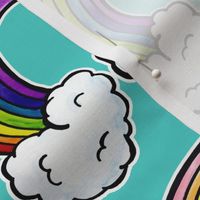 Watercolor Rainbow - Teal