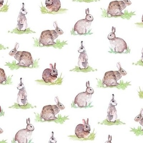 Smallscale Watercolor Bunny Rabbits by Brittanylane