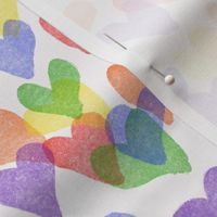 Hearts Overlapping Rainbow Watercolor 