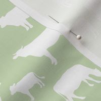 small scale cow pale green