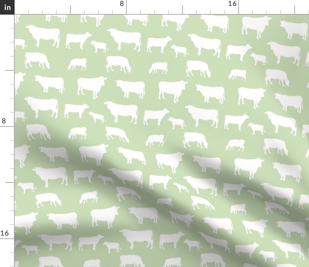 small scale cow pale green