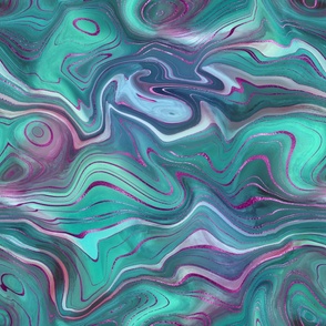 swirl abstract green and pink