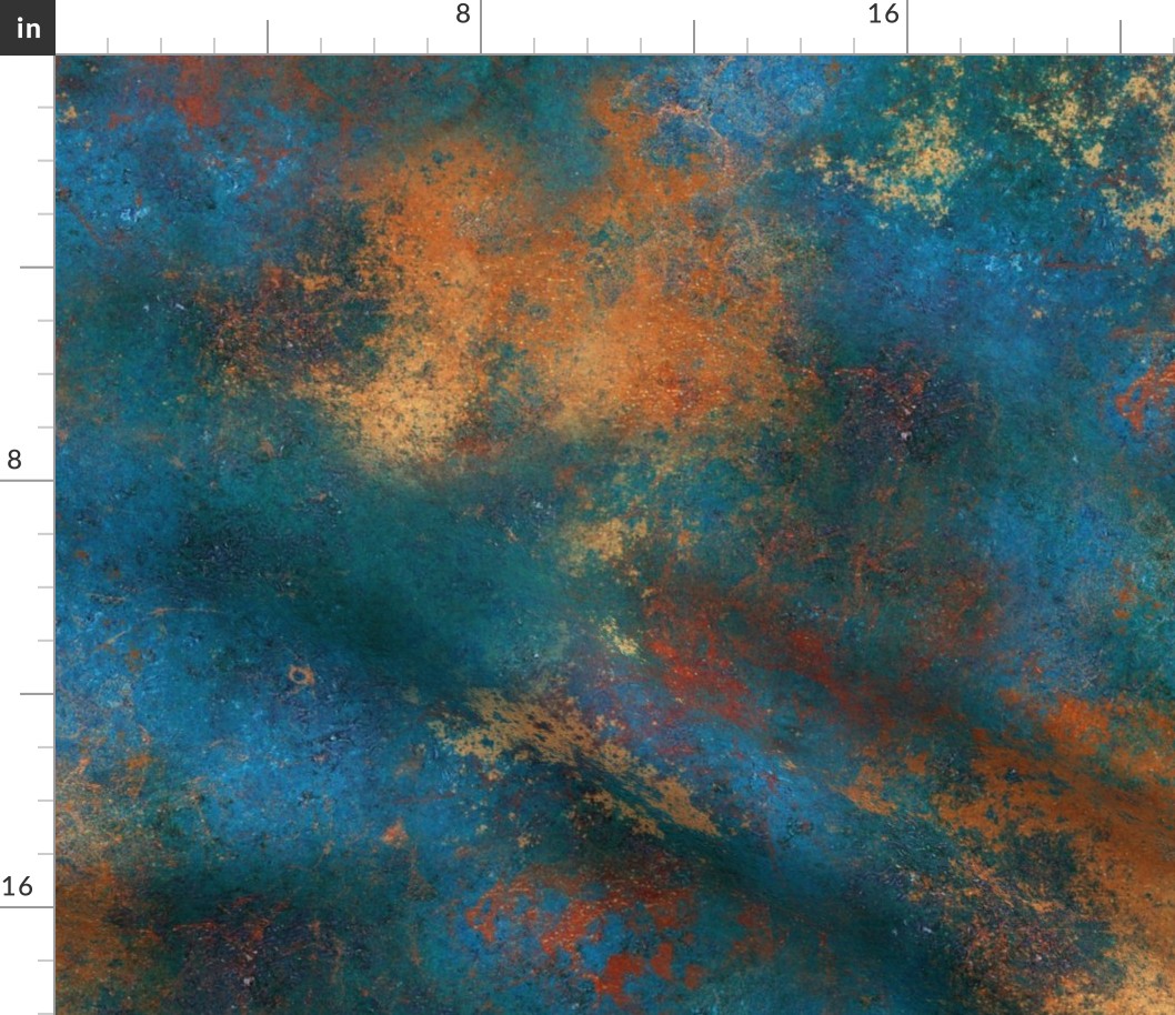 distress patina teal rust