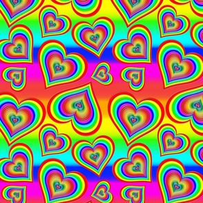 Rainbow Pride Hearts