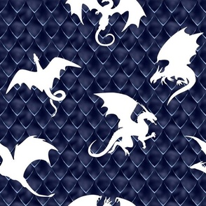 blue scale white dragon