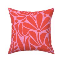 Pink Red Graphic Floral - Large Scale - Summer