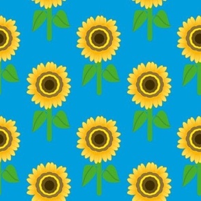 Sunflower Small on blue background (Ukraine colors)