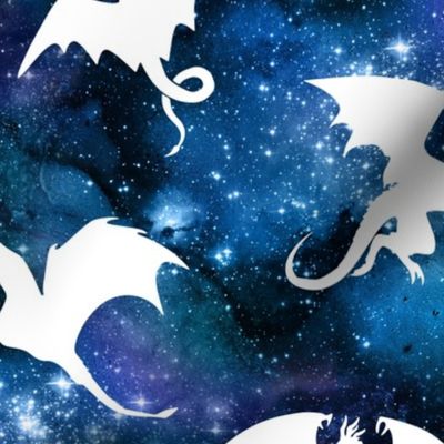 blue galaxy white dragon