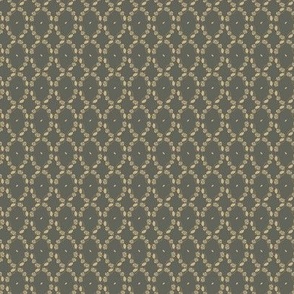 (S) Royal Forest wallpaper yellow leaves and flowers like rhombus on taupe